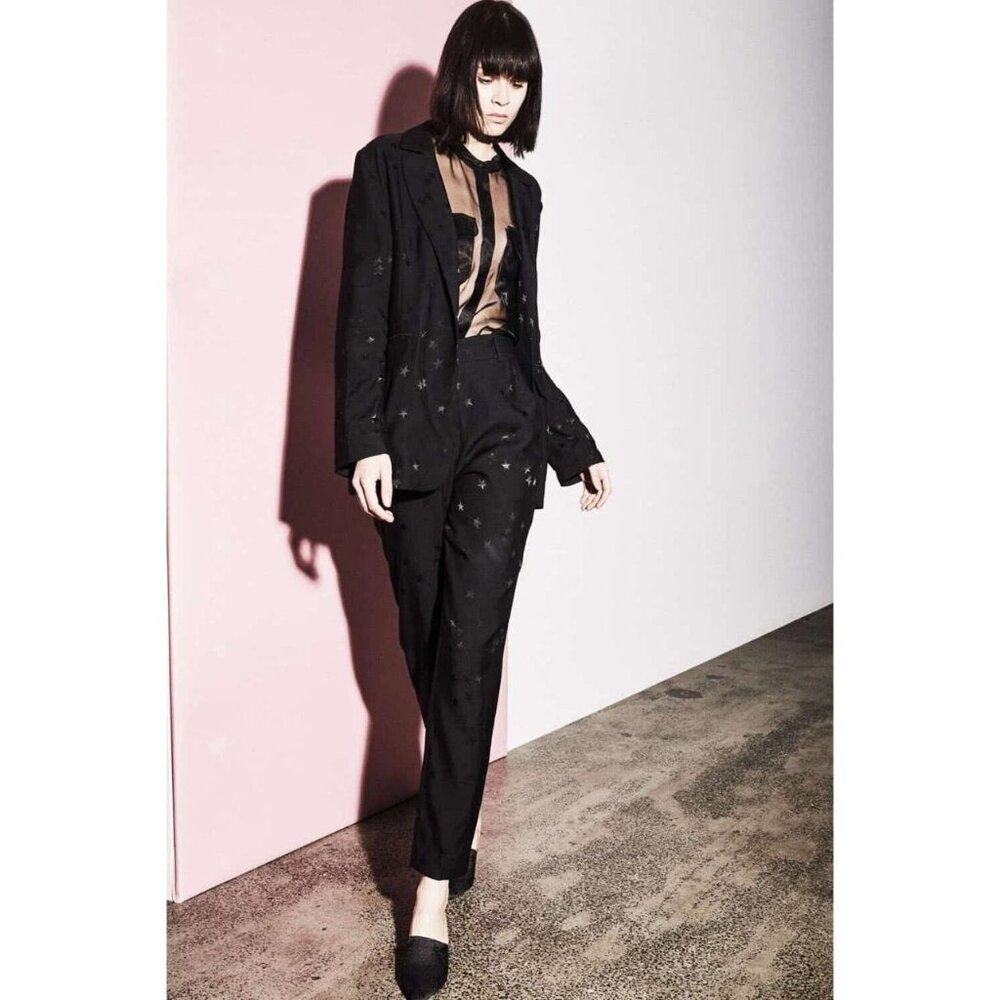 Equipment x Tabitha Simmons Warsaw Trouser black star print - Sz 4